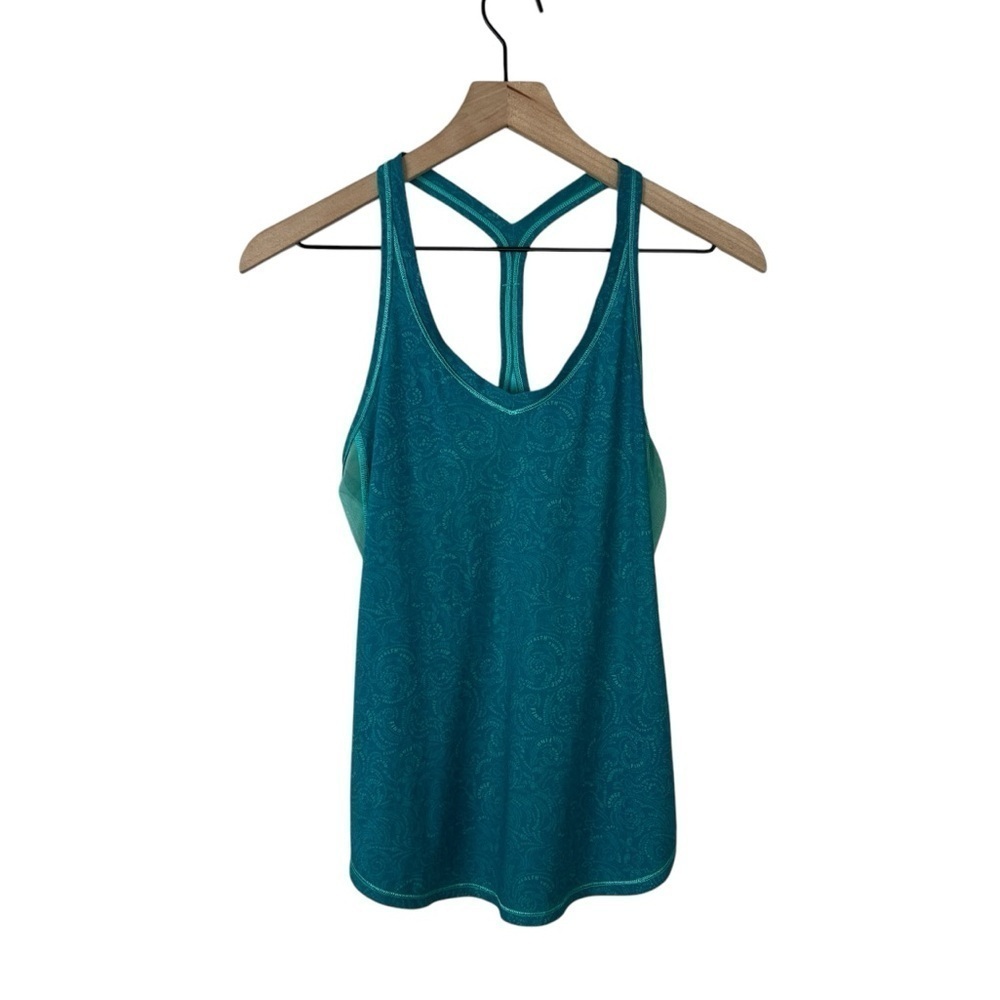 Lululemon Fast Lane Singlet Tank Foil Manifesto Bali Breeze